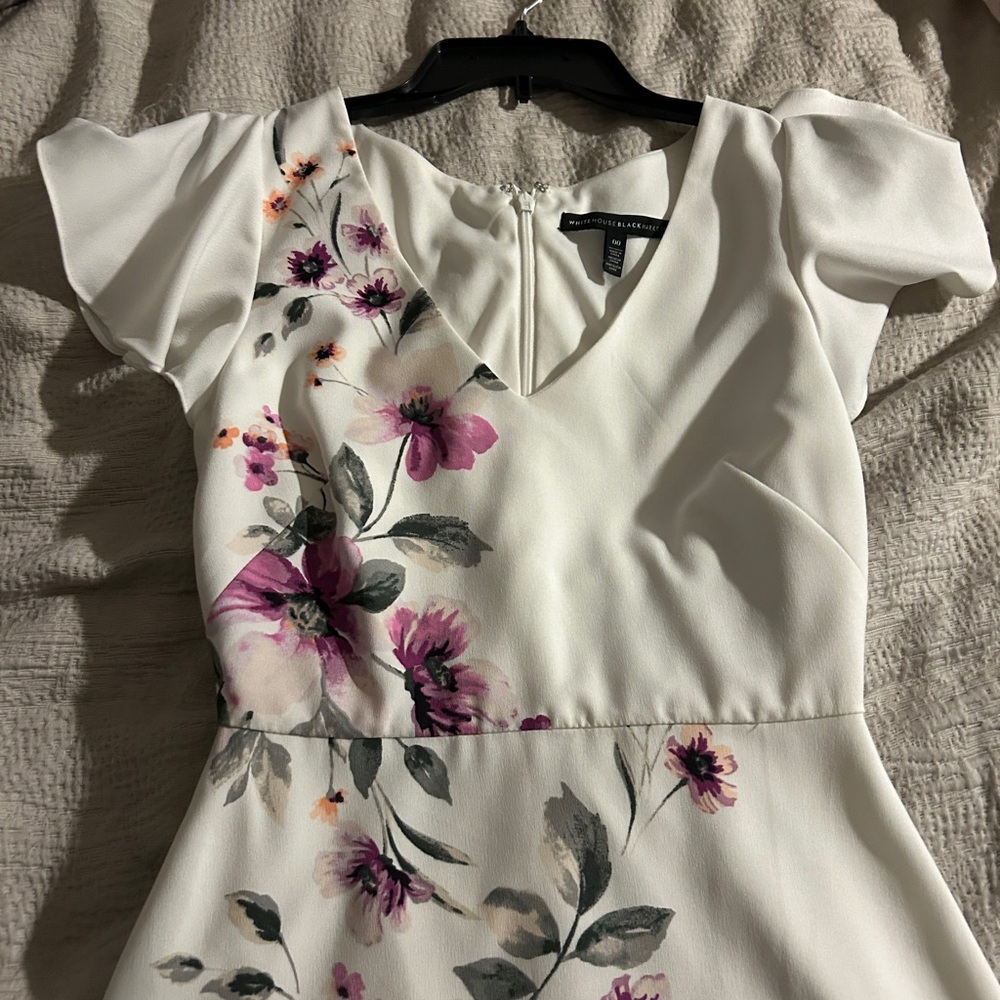 White Pink Flutter Sleeve Sundress